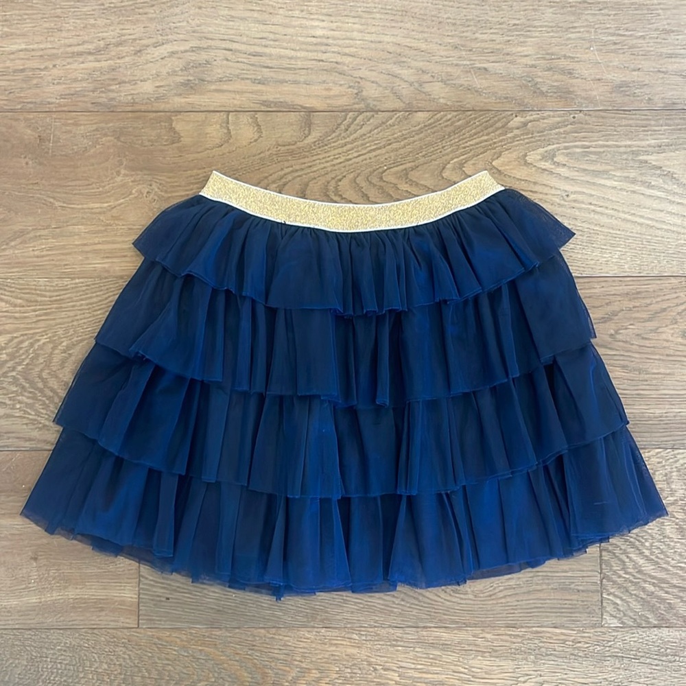 Crewcuts Navy Pull-on Tiered Tulle Skirt - Small